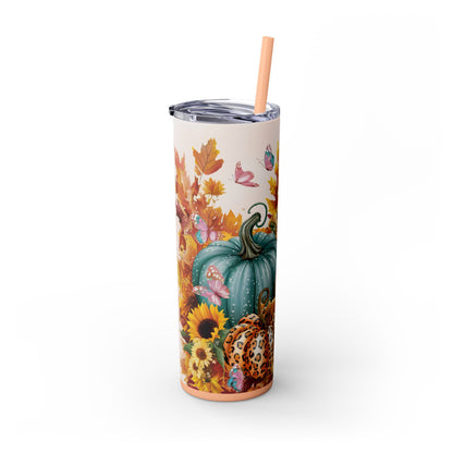 Thanksgiving | Skinny Tumbler with Straw, 20oz