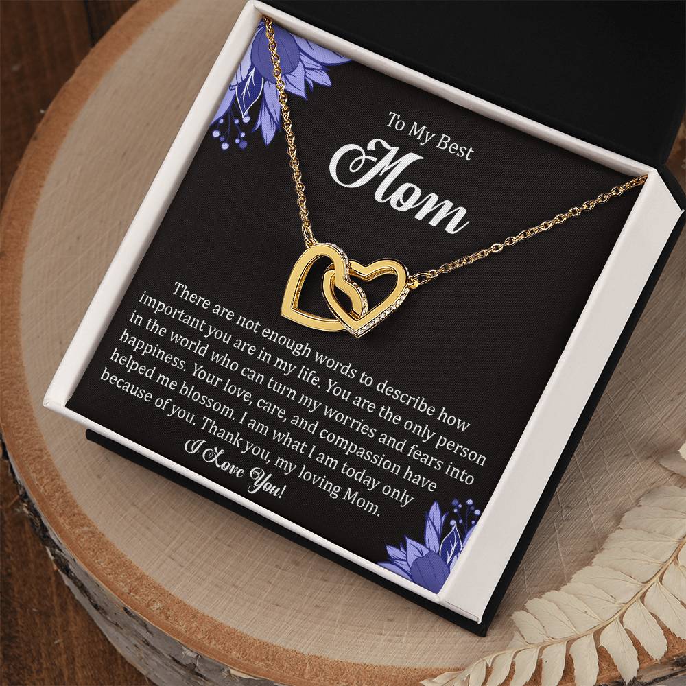 To My Best Mom | I Love You - Interlocking Hearts necklace