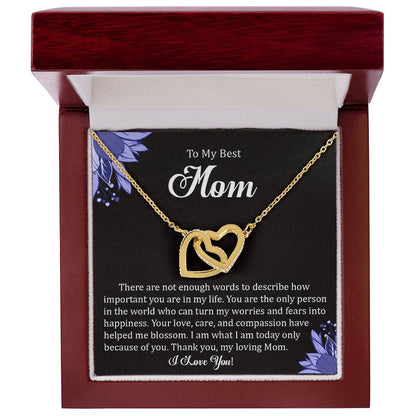 To My Best Mom | I Love You - Interlocking Hearts necklace